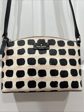 kate spade Black & Cream Spot Print Crossbody Bag